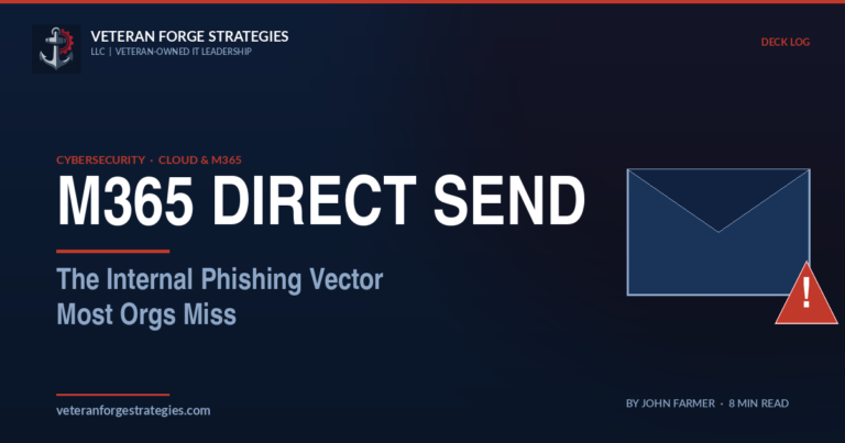 M365 Direct Send: The Internal Phishing Vector Most Orgs Miss — Veteran Forge Strategies Deck Log