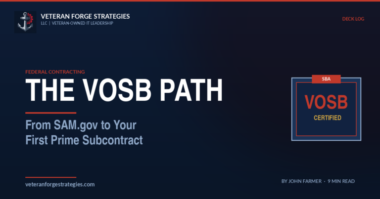 The VOSB Path: From SAM.gov to Your First Prime Subcontract — Veteran Forge Strategies Deck Log