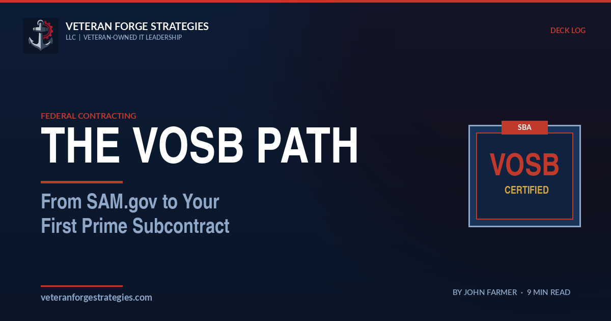 The VOSB Path: From SAM.gov to Your First Prime Subcontract — Veteran Forge Strategies Deck Log
